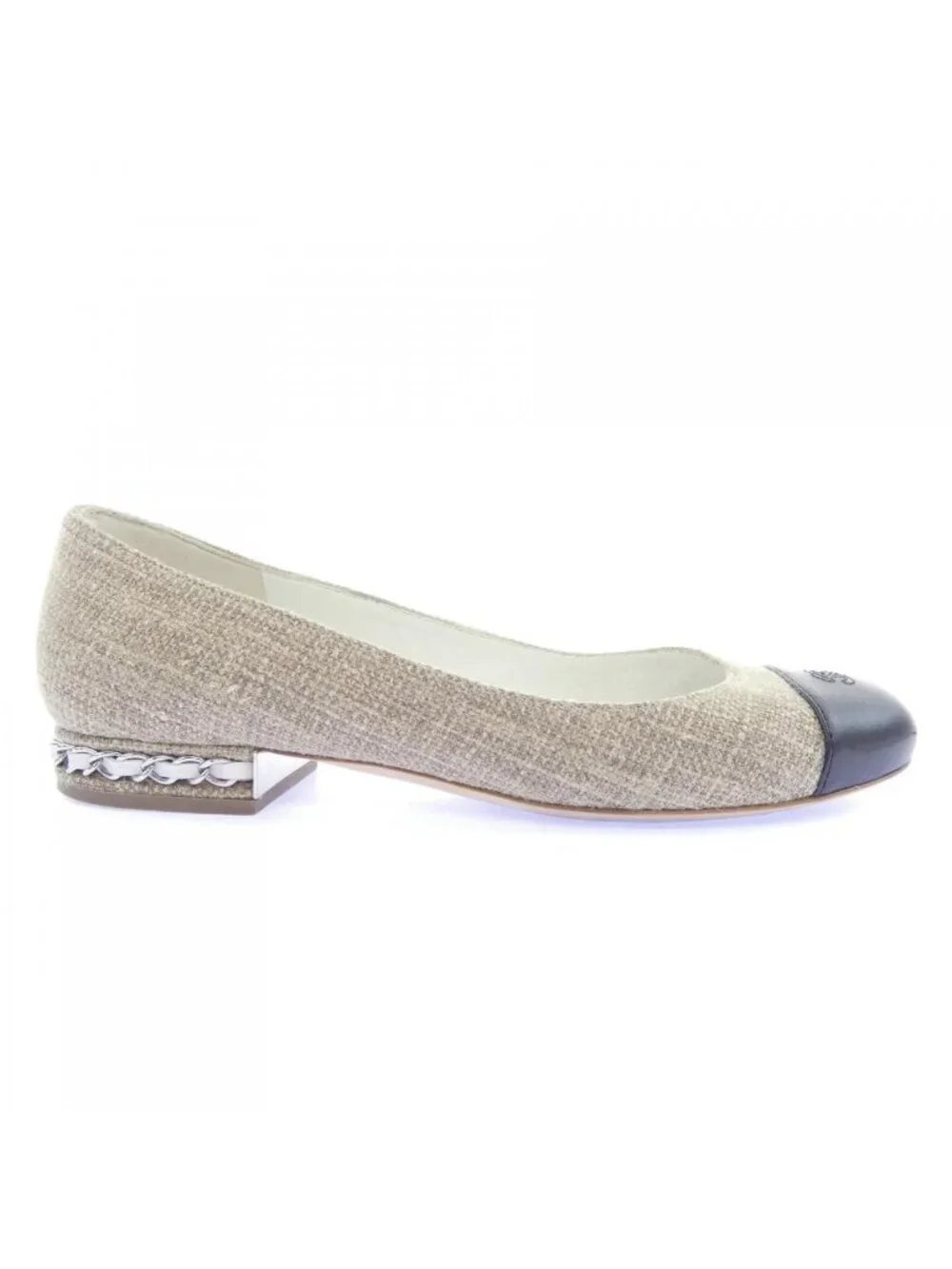 Chanel Flat Shoes Beige